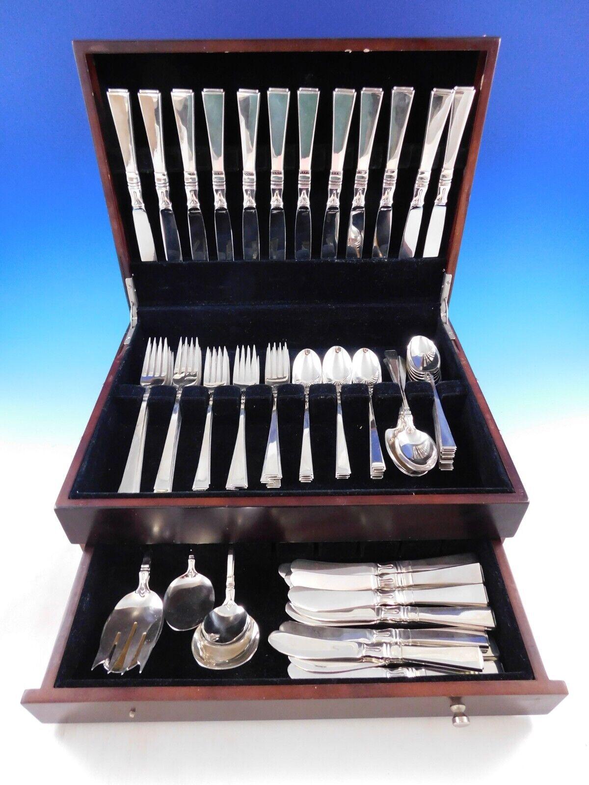 Classic Beauty by Frank Smith sterling silver flatware set - 78 pieces. This set includes:

12 Knives, 9