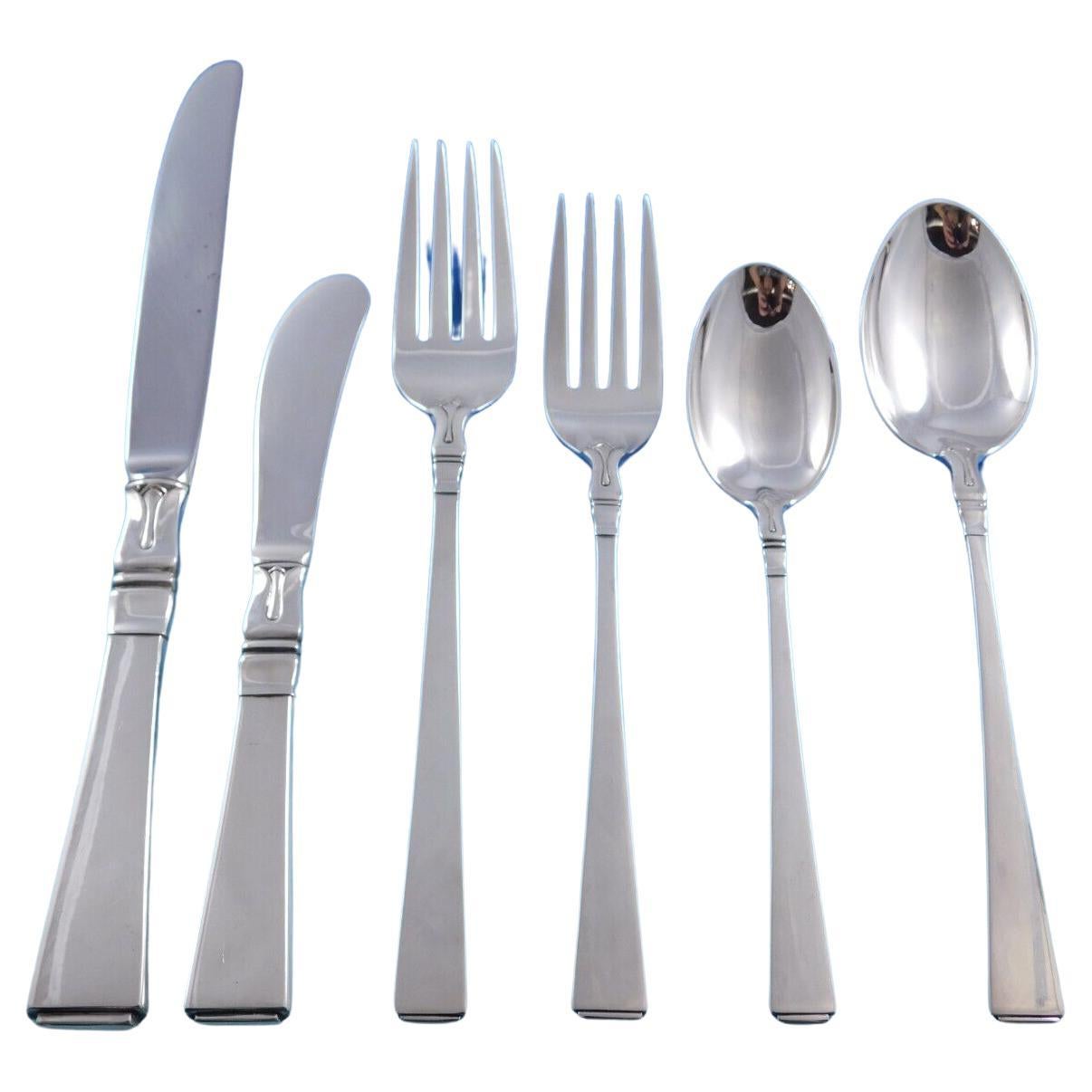 Classic Beauty by Frank Smith Sterling Silver Flatware Set for 12 Service 78 pcs For Sale