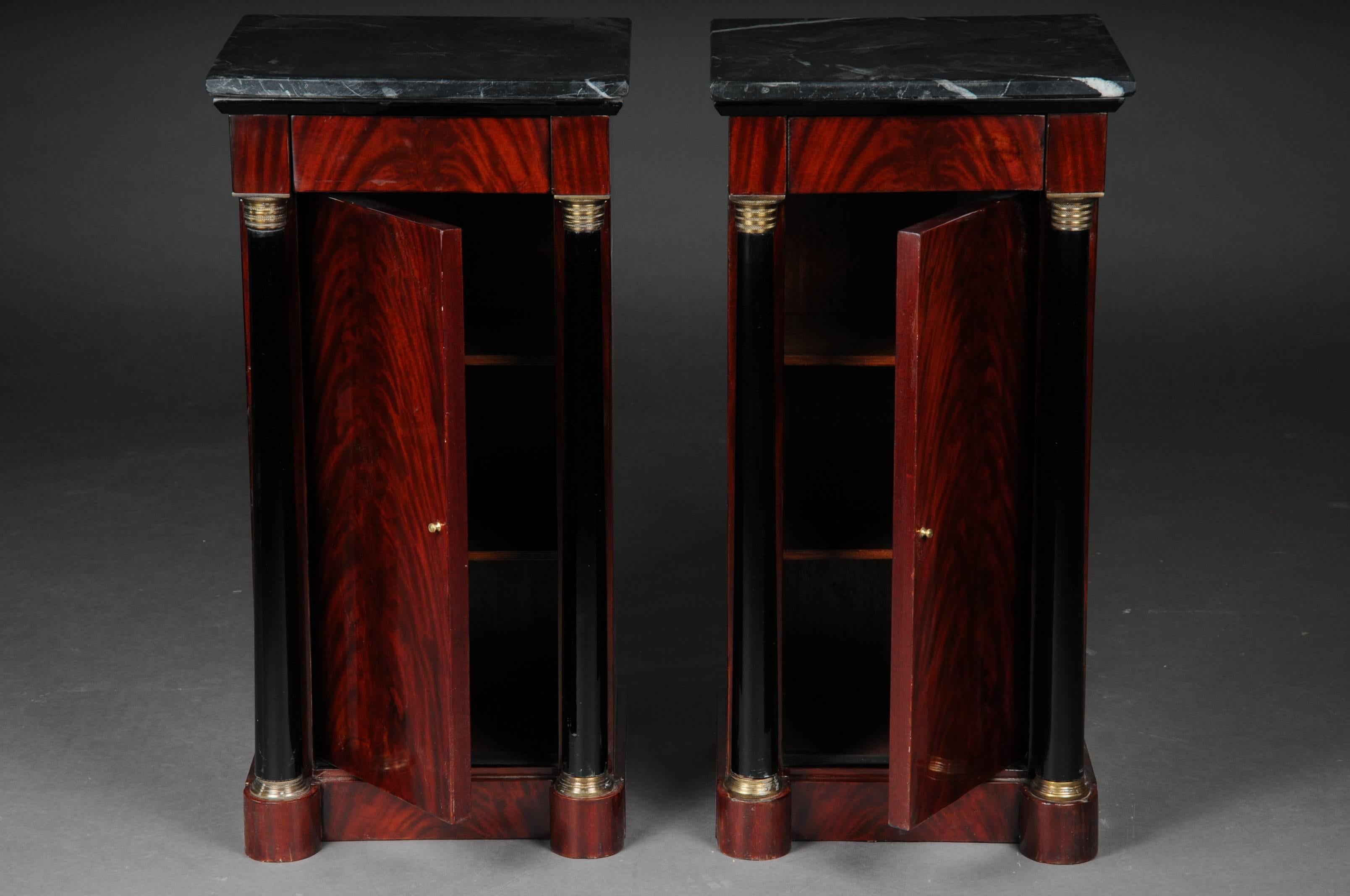 Classic Bedside Table, Side Table in Biedermeier, Mahogany, Left For Sale 1