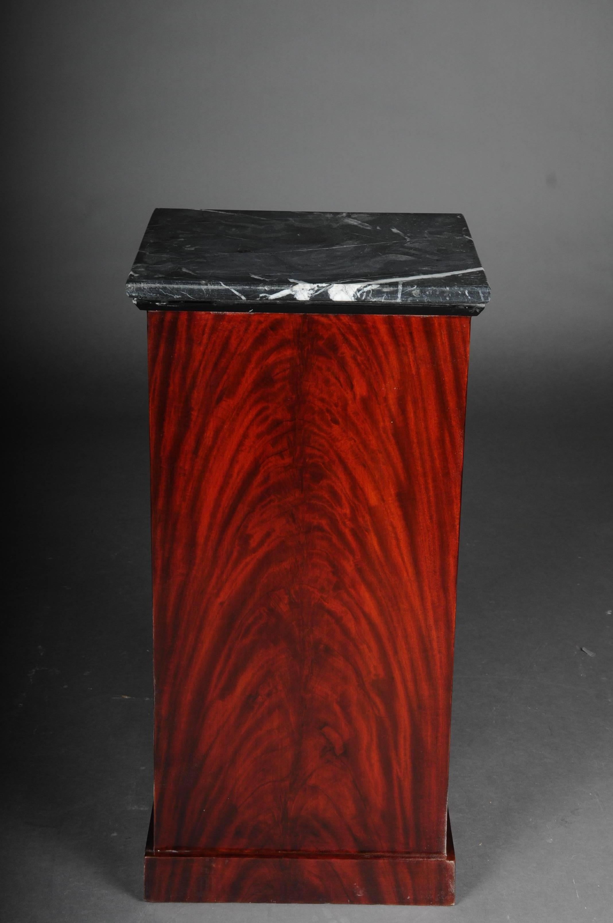 Marble Classic Bedside Table, Side Table in Biedermeier, Mahogany, Right For Sale