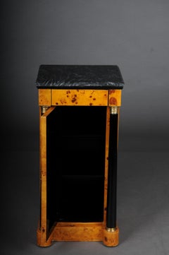 Classic Bedside Table, Side Table in Biedermeier Style, Maple Root L