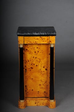 Classic Bedside Table, Side Table in Biedermeier Style, Maple Root R