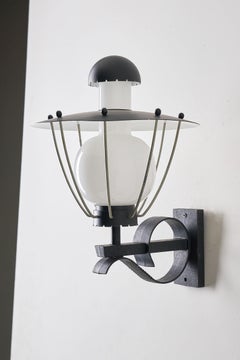 Classic BEGA Outdoor Wall Lamp with Metal Shade and Glass Diffuser
