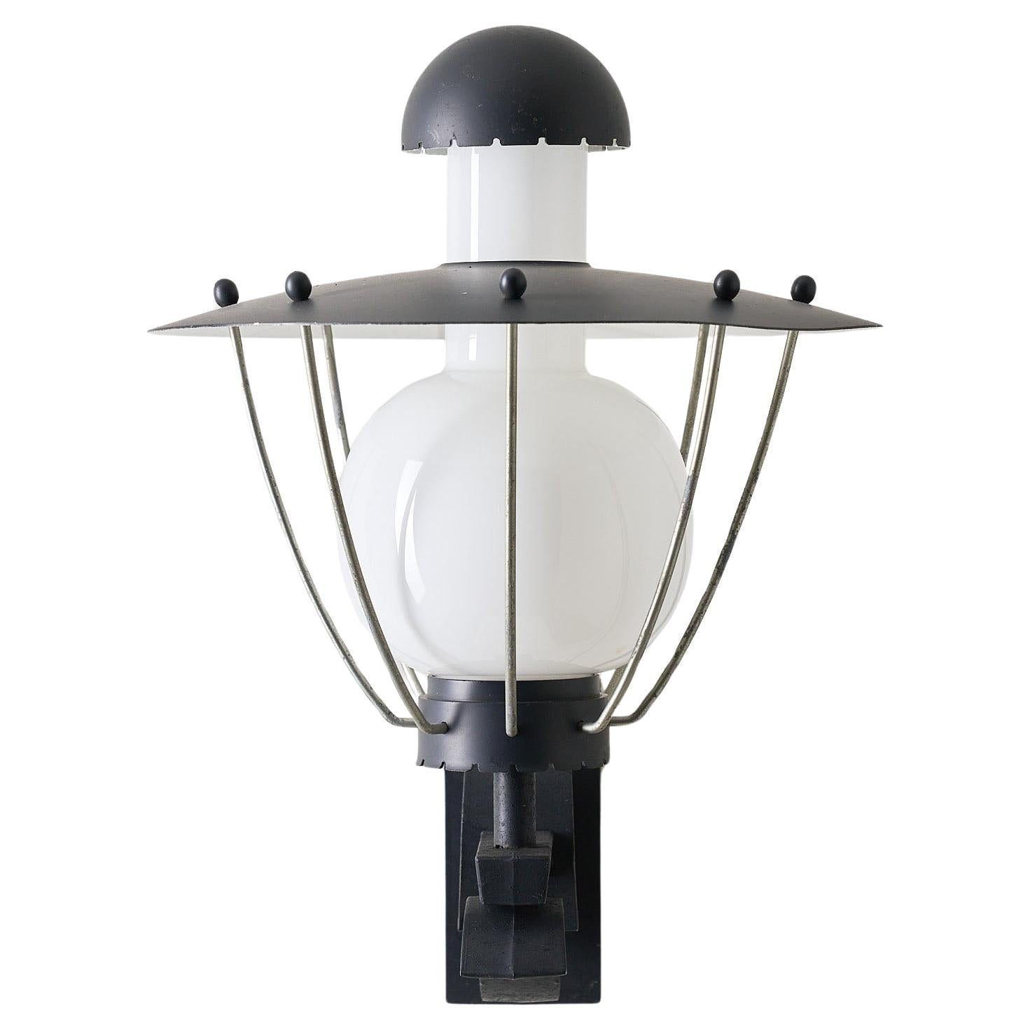 Classic BEGA Outdoor Wall Lamp with Metal Shade and Glass Diffuser
