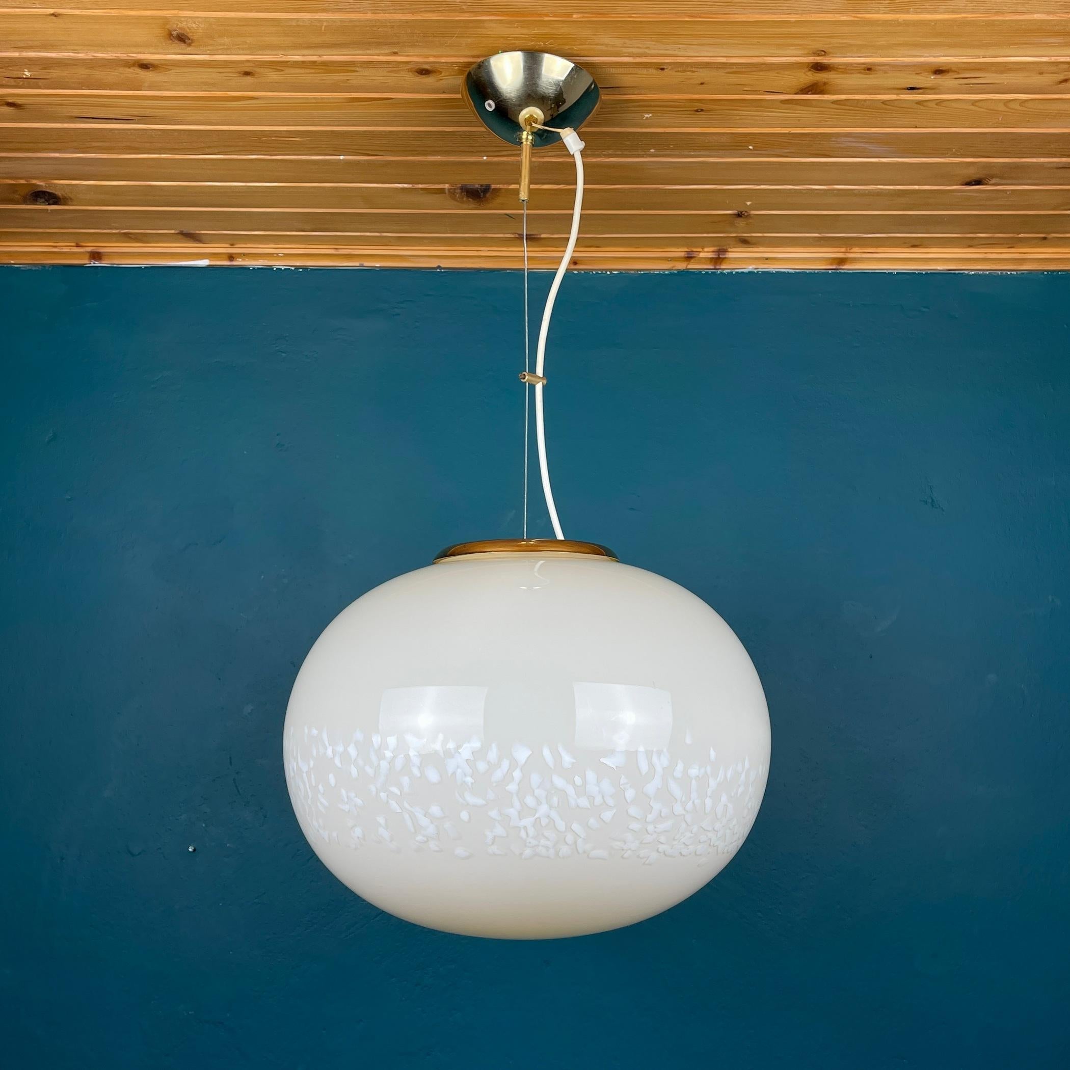 Classic Beige Murano Pendant Lamp Vetri Murano Italy 1970s For Sale 4