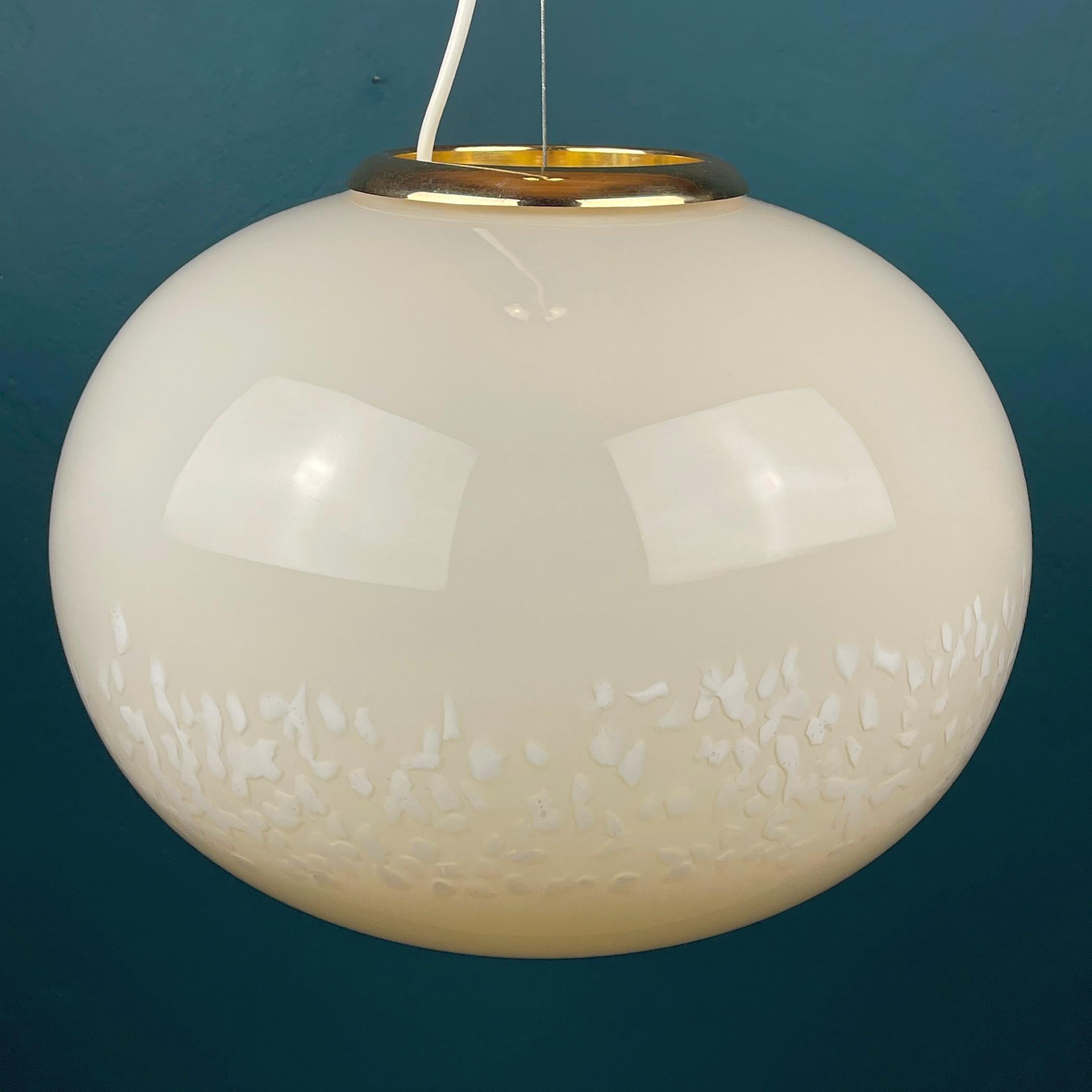 Italian Classic Beige Murano Pendant Lamp Vetri Murano Italy 1970s For Sale