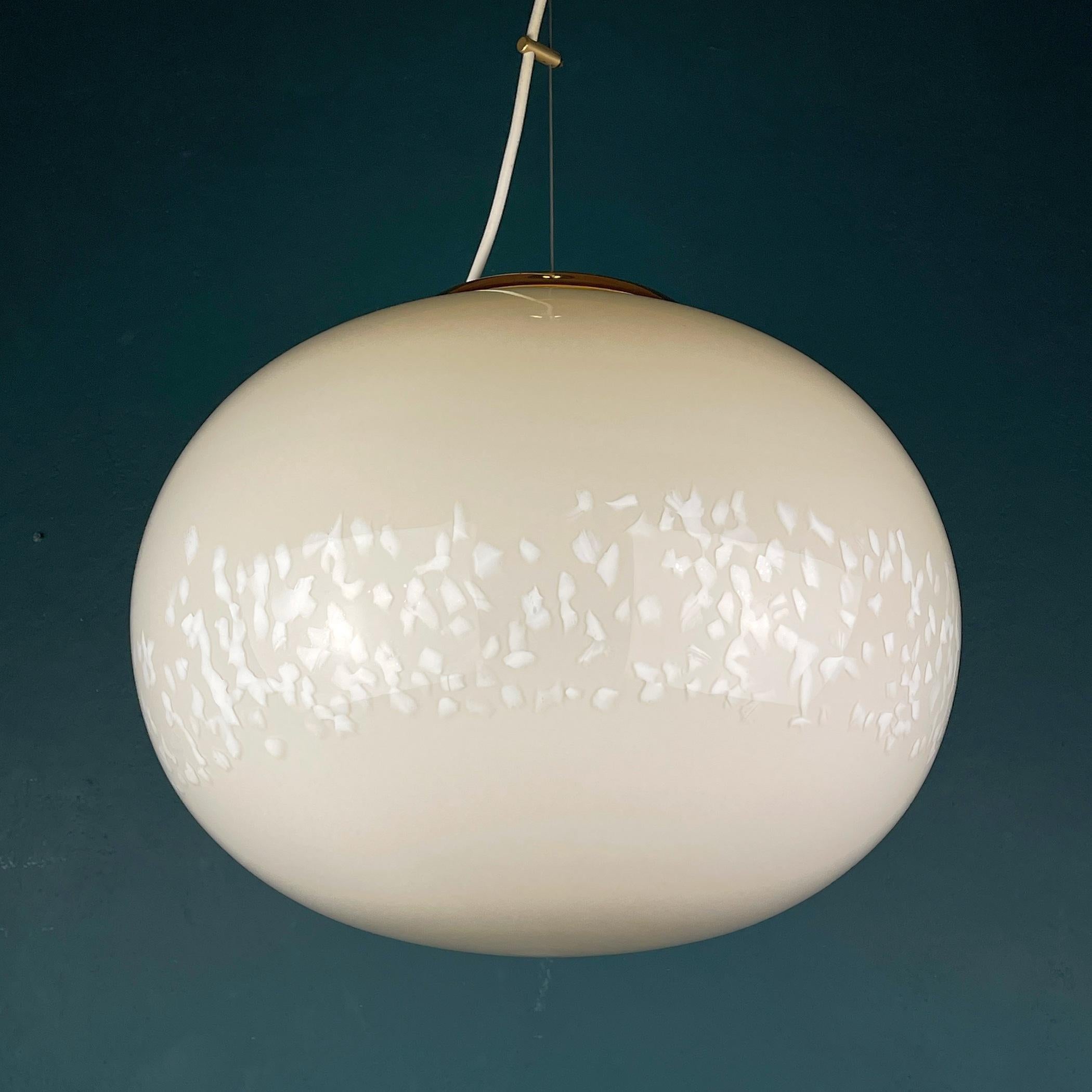 20th Century Classic Beige Murano Pendant Lamp Vetri Murano Italy 1970s For Sale