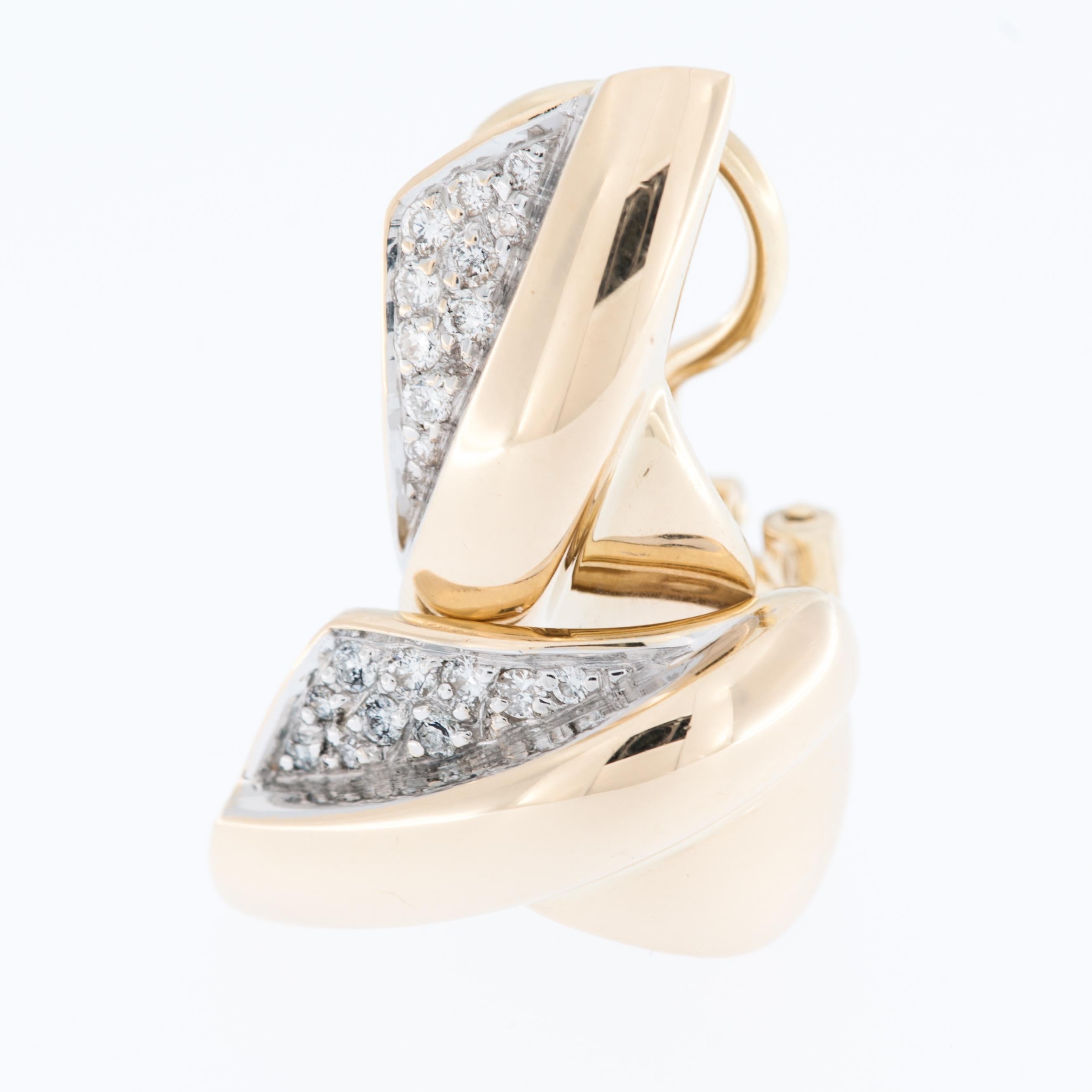 Klassische belgische Ohrringe aus 18kt Gold mit Diamanten (Kunsthandwerker*in) im Angebot