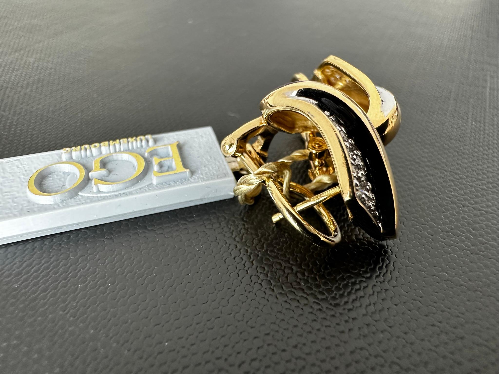 Klassische belgische Ohrringe aus 18kt Gold mit Diamanten Damen im Angebot
