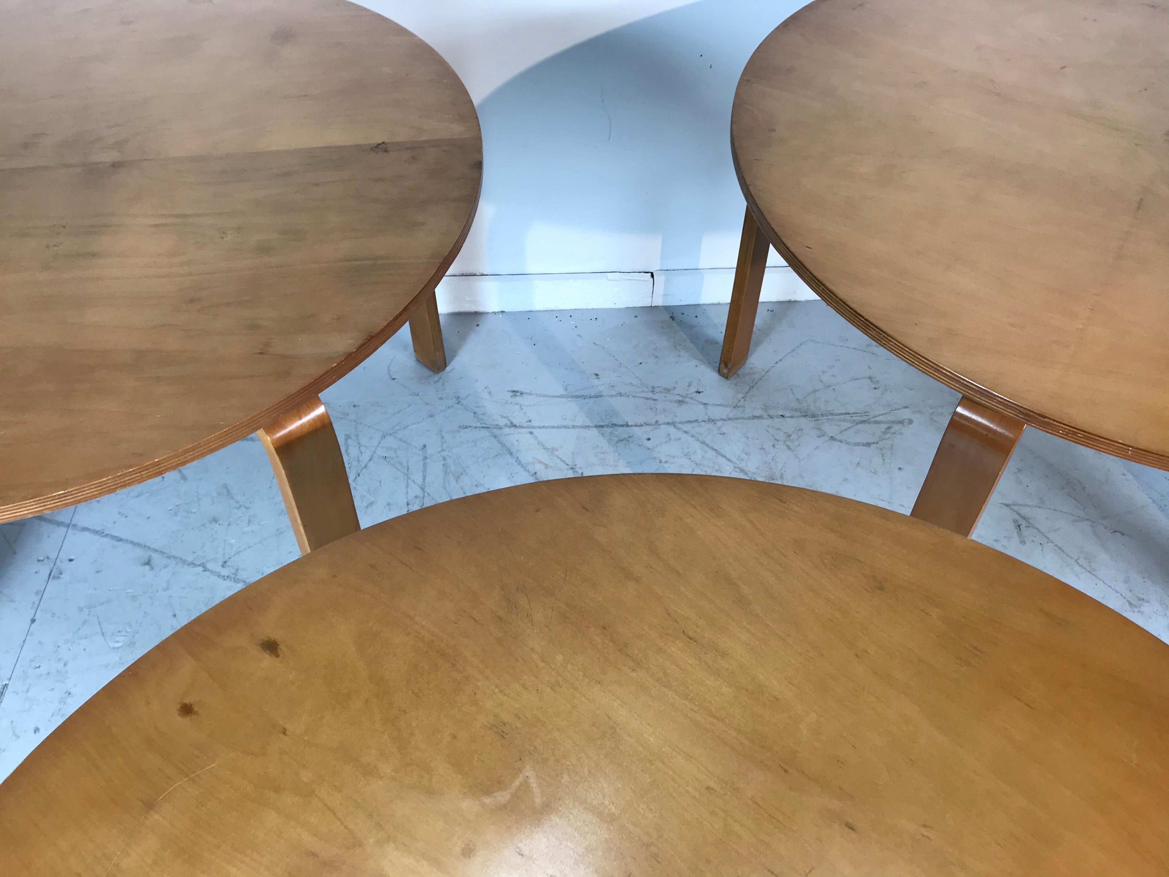 Classic Bent Plywood Bauhaus Style Dining Tables Attributed to Thonet In Good Condition In Buffalo, NY