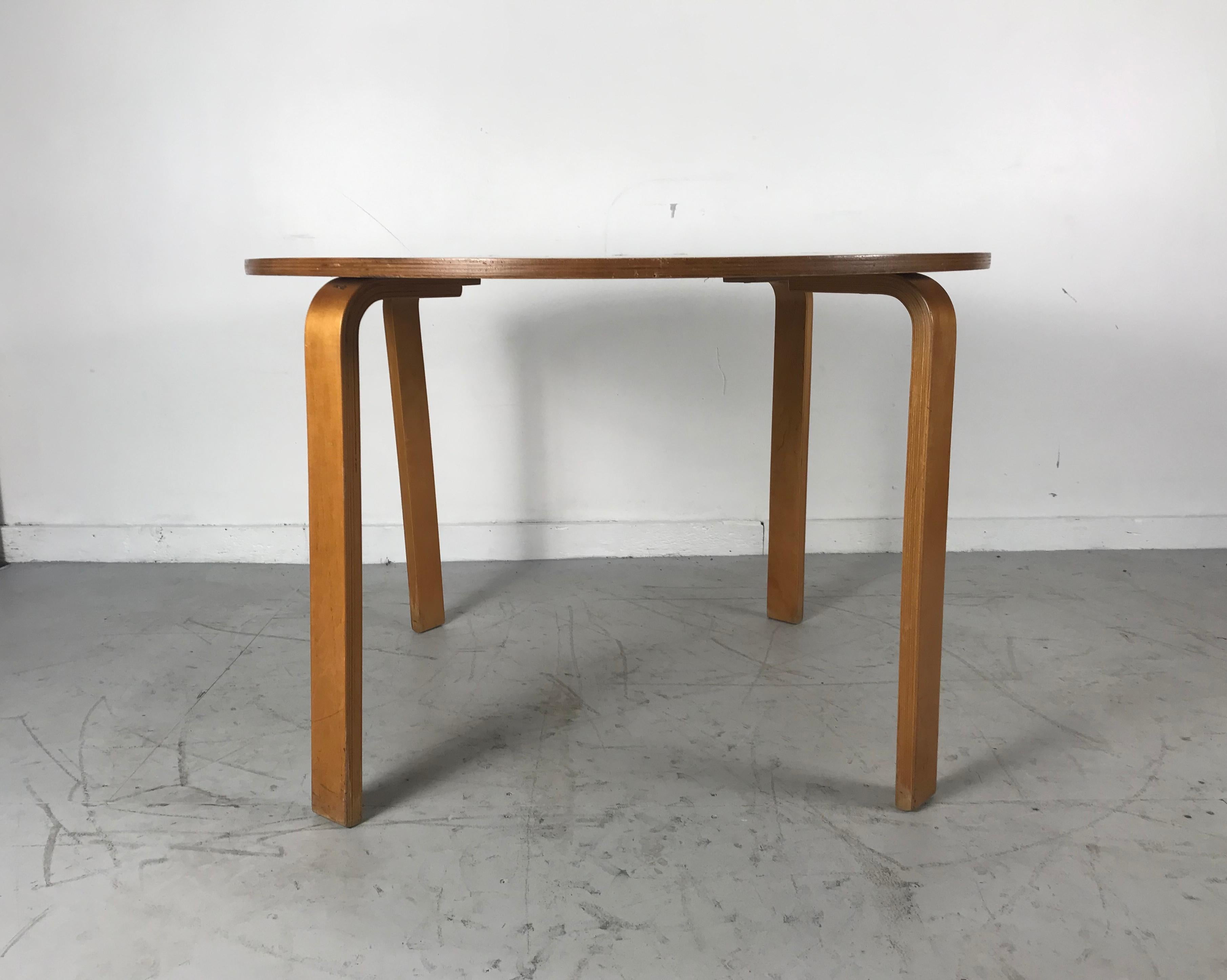 Classic Bent Plywood Bauhaus Style Dining Tables Attributed to Thonet 2