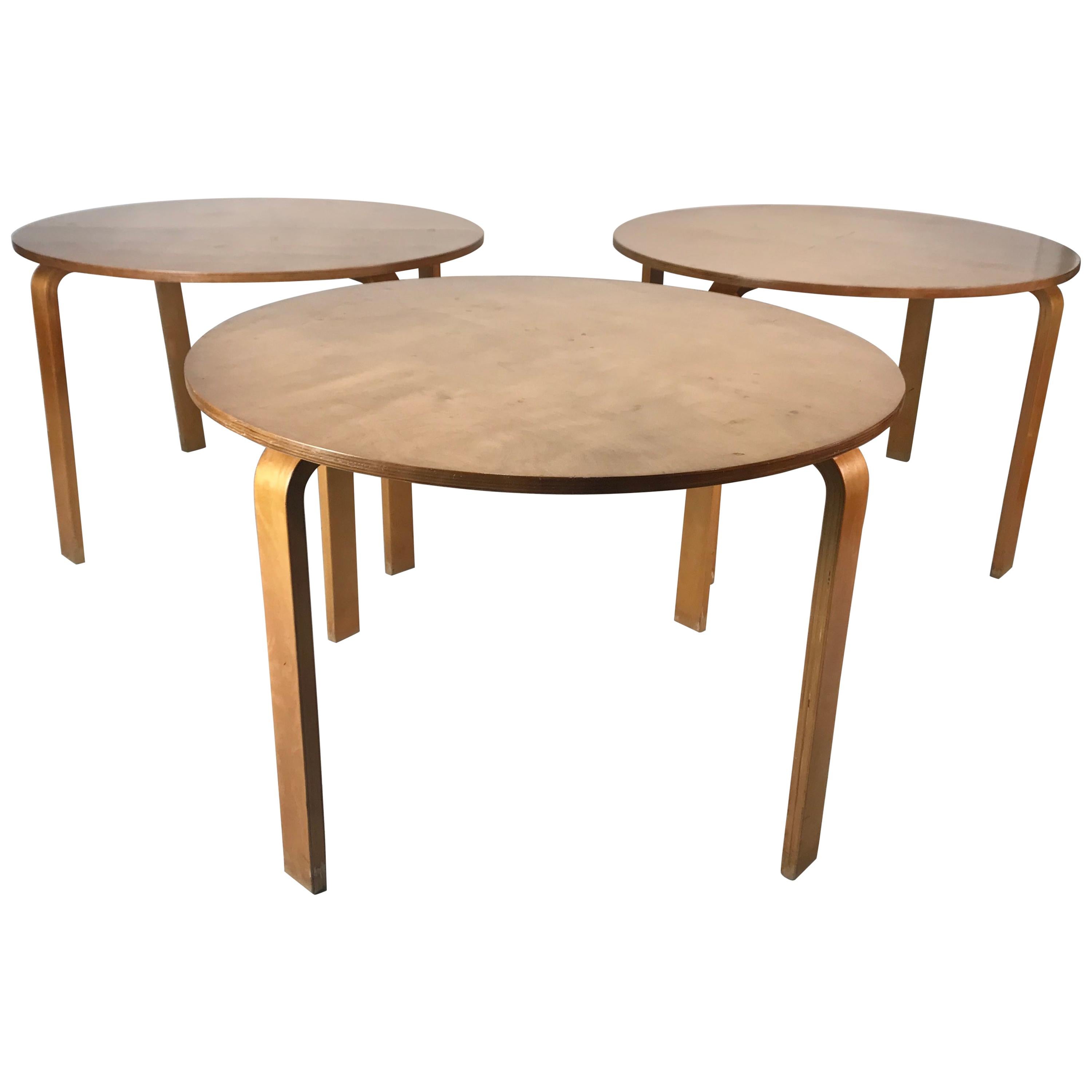 Classic Bent Plywood Bauhaus Style Dining Tables Attributed to Thonet