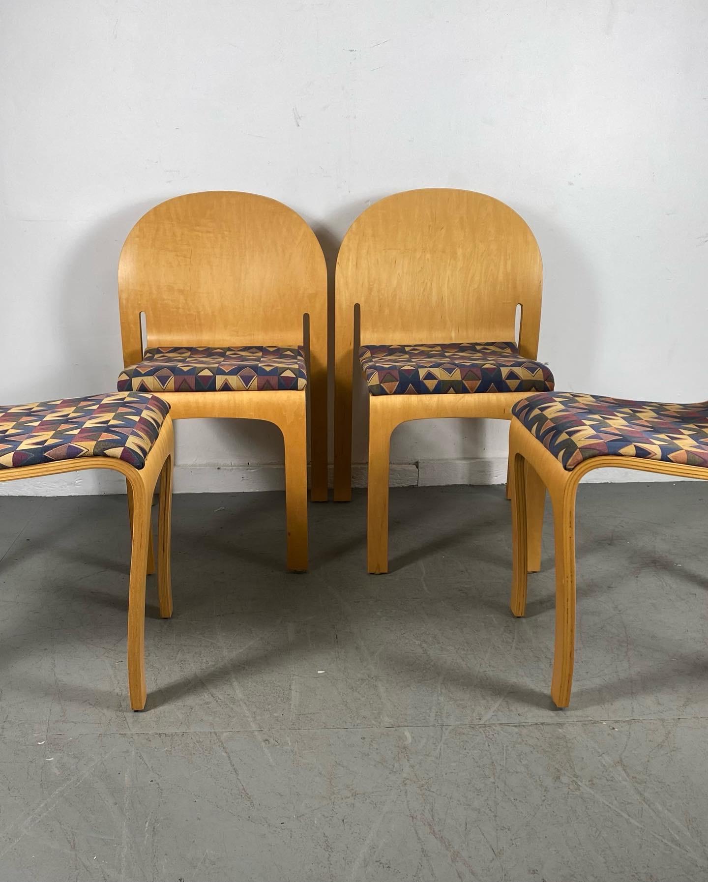 Classic Bent Plywood Side Chairs Body Form by Peter Danko 1