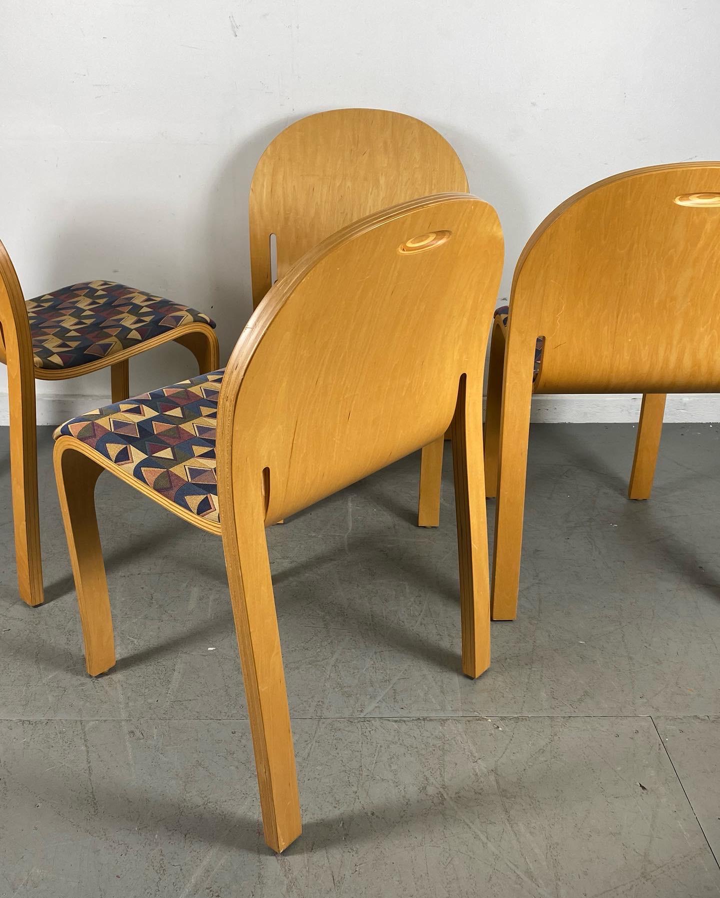 Mid-Century Modern Classic Bent Plywood Side Chairs Body Form by Peter Danko