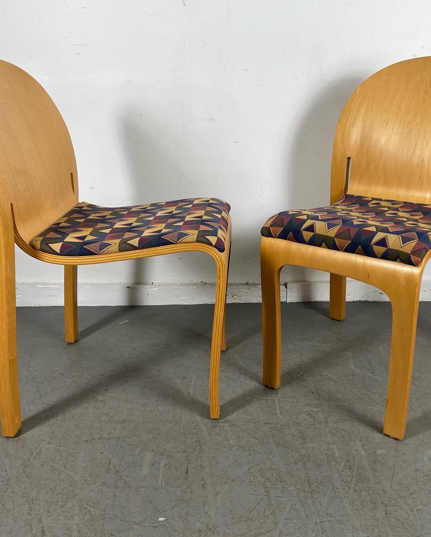 American Classic Bent Plywood Side Chairs Body Form by Peter Danko