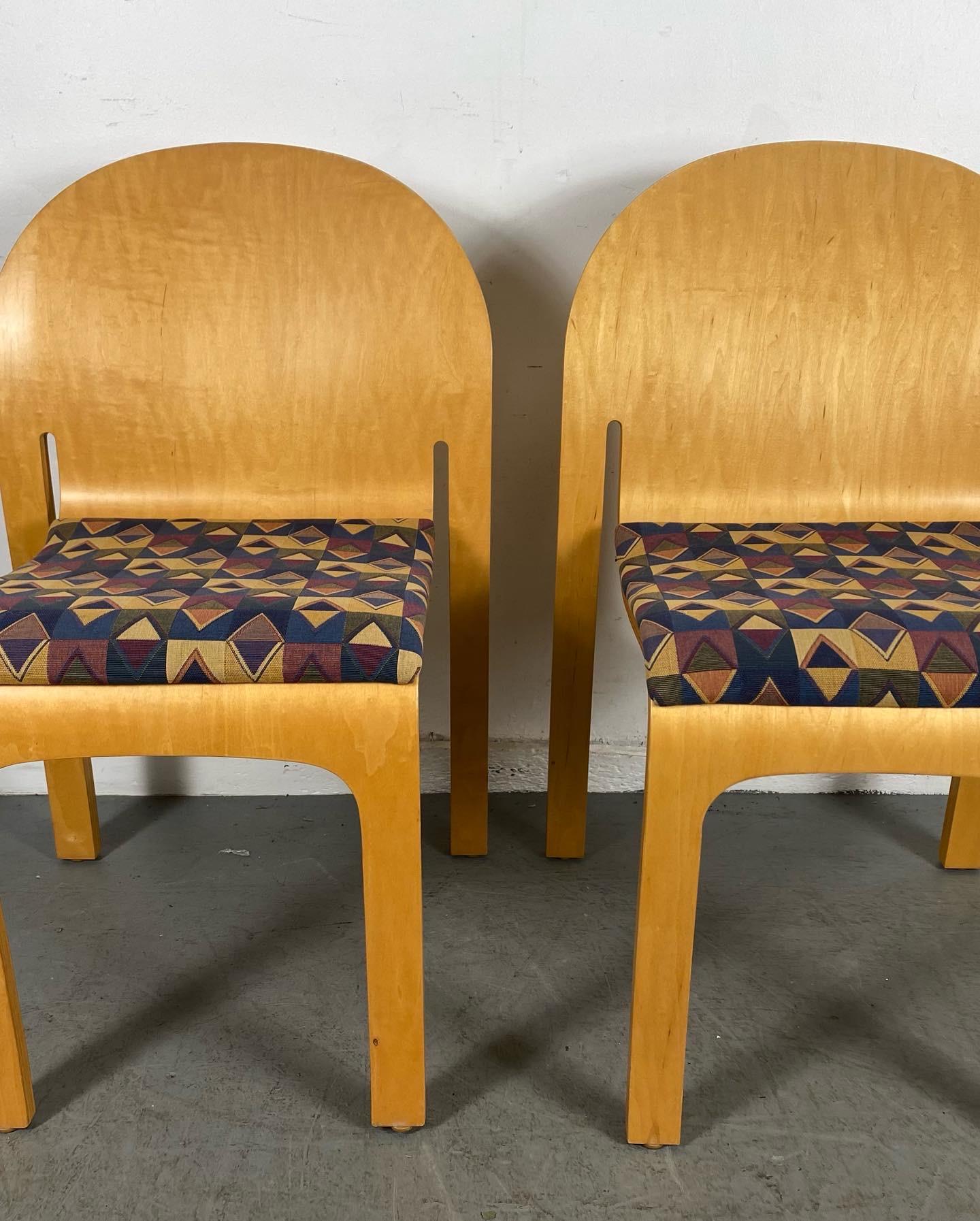 Classic Bent Plywood Side Chairs Body Form by Peter Danko In Good Condition In Buffalo, NY