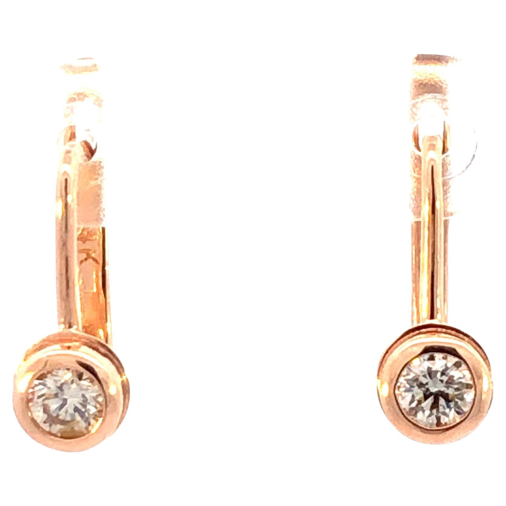 Orecchini classici con diamanti incastonati in oro rosa 14k (0,40 cwt) in vendita