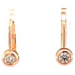 Classic Bezel Set Diamond Drop Earrings in 14k Rose Gold (0.40 cwt.)