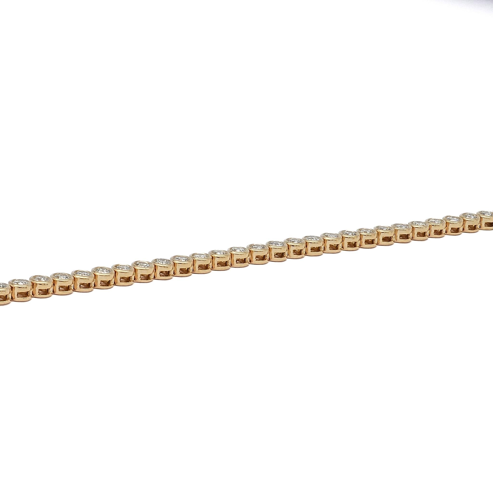 Natürlicher Diamant 2,00 Karat 18KT  Roségold-Tennisarmbänder (Moderne) im Angebot