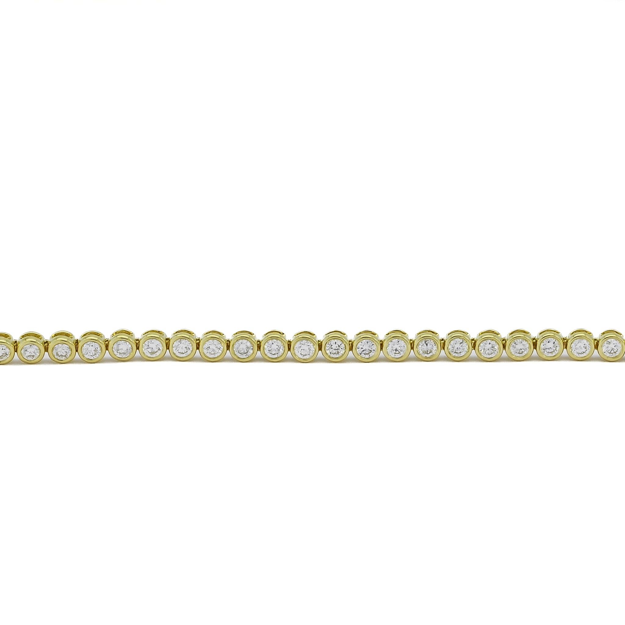 Natural Diamond  2.00 Carat  18k Yellow Gold Tennis Bracelet For Sale 1