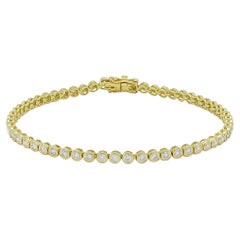 Used Natural Diamond  2.00 Carat  18k Yellow Gold Tennis Bracelet