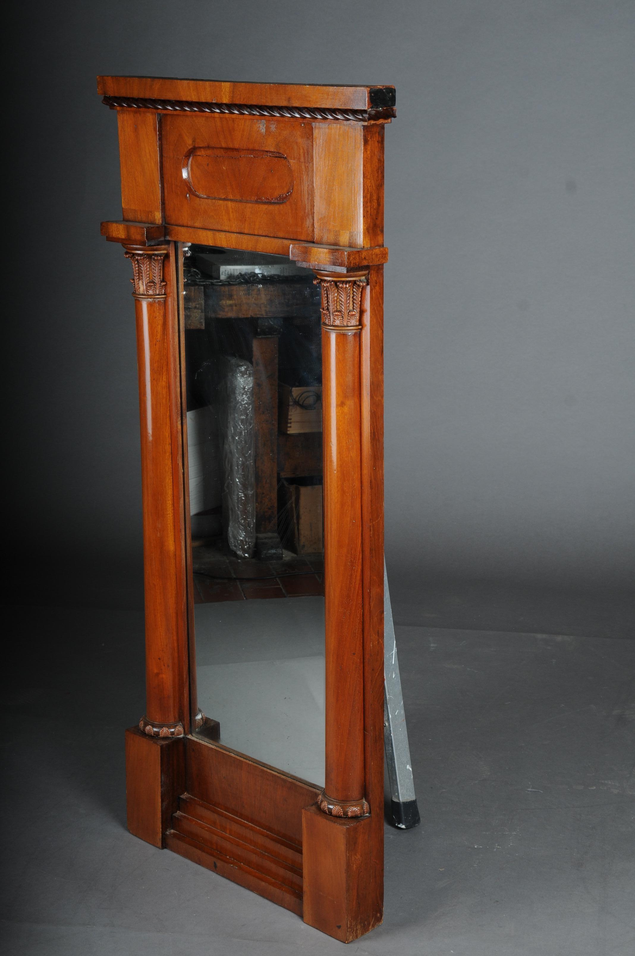 Tedesco Specchio da parete classico Biedermeier, Oak e mogano 1840 circa in vendita