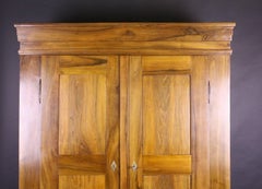 Classic Biedermeier Wardrobe Cabinet Walnut Wood