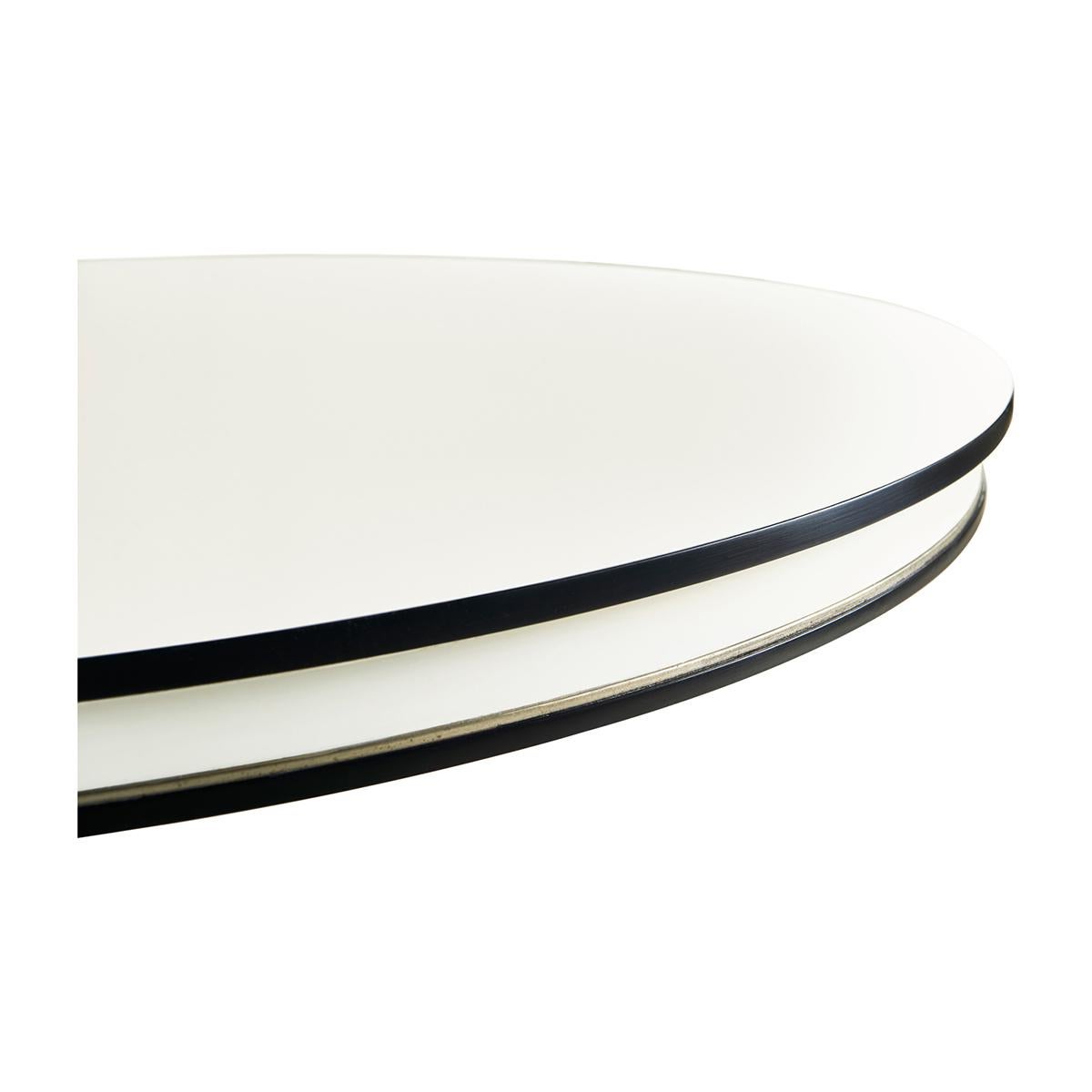 Modern Classic Black and White Dining Table For Sale