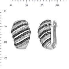 Classic Black Diamond White Gold Earrings