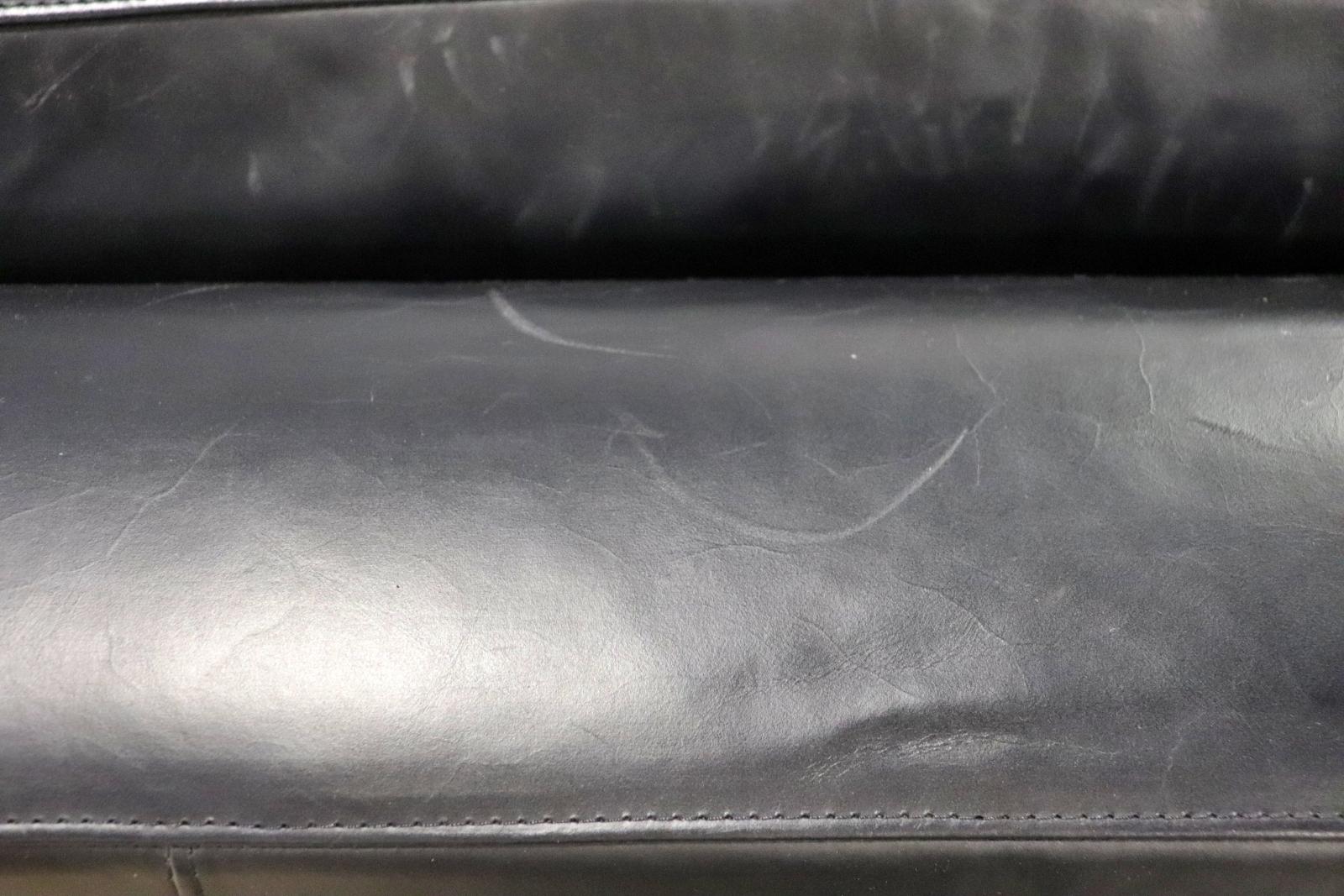 Classic Black Leather Modern Sofa 1