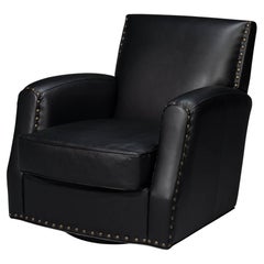 Fauteuil pivotant en cuir noir Classic