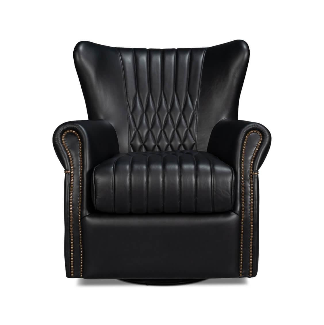 A masterpiece that encapsulates timeless charm and contemporary comfort. Crafted with high-quality black leather, it boasts iconic diamond quilting and channels that bring an air of aristocratic elegance to any room.
With a high winged backrest, and