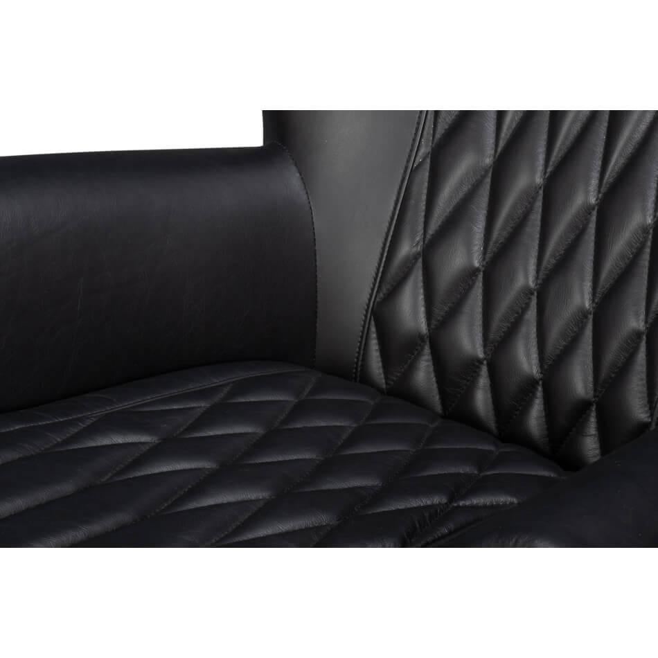 Chaise pivotante Classic en cuir noir en vente 2