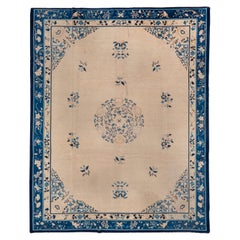 Classic Blue and White Antique Chinese Rug