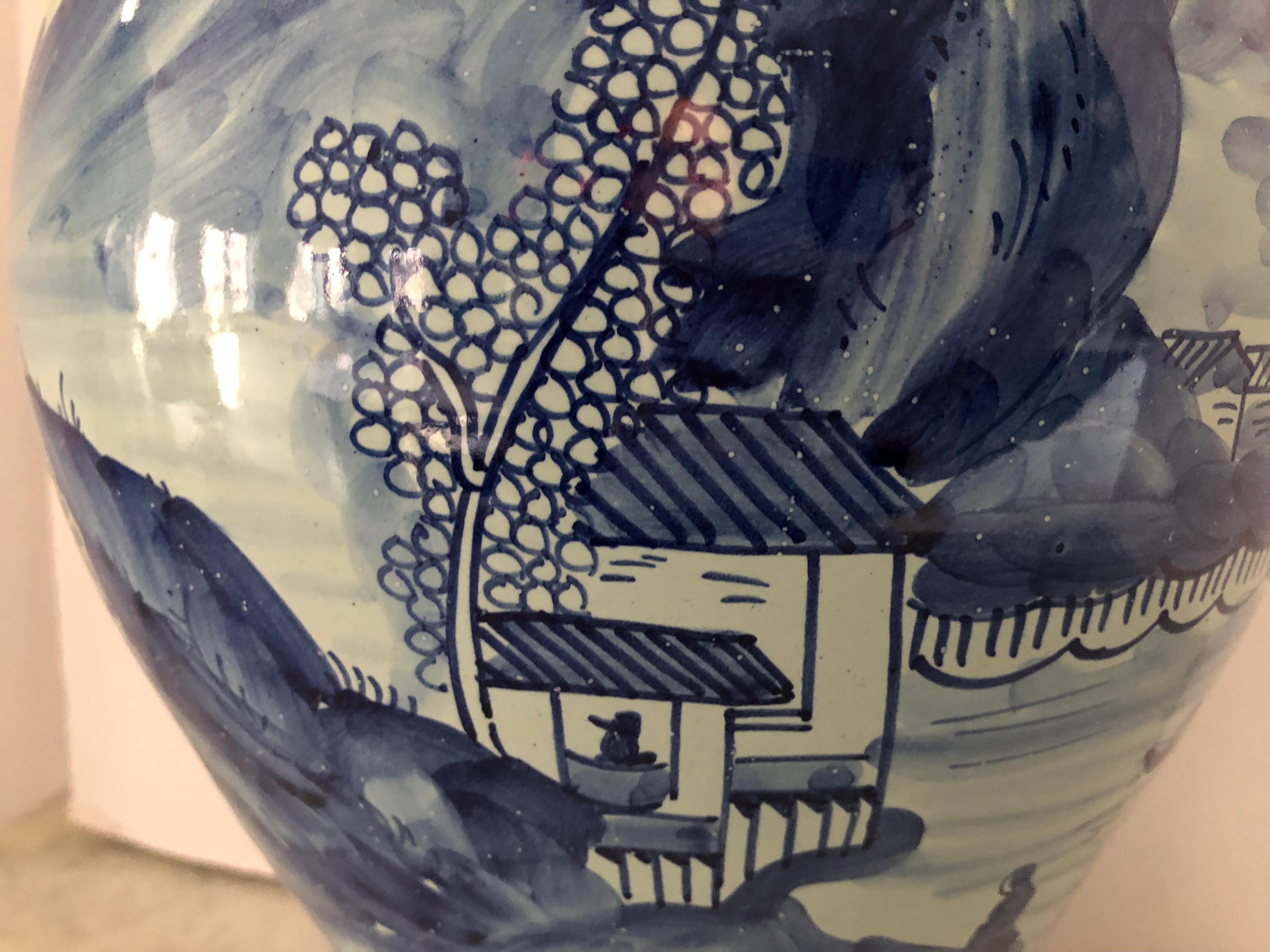Exportation chinoise Lampe de table classique bleu et blanc en forme de pot à gingembre par Chapman en vente