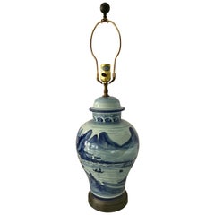 Lampada da tavolo Ginger Jar classica blu e bianca di Chapman