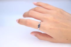 Classic Blue Sapphire 14k White Gold Oval Cut with Round-Cut Diamond Accent Ring