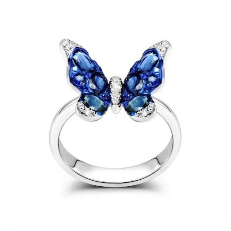 Zaffiro blu classico  Orecchini con diamanti in oro bianco 18 carati per lei In condizioni Nuovo in vendita a Genève, GE