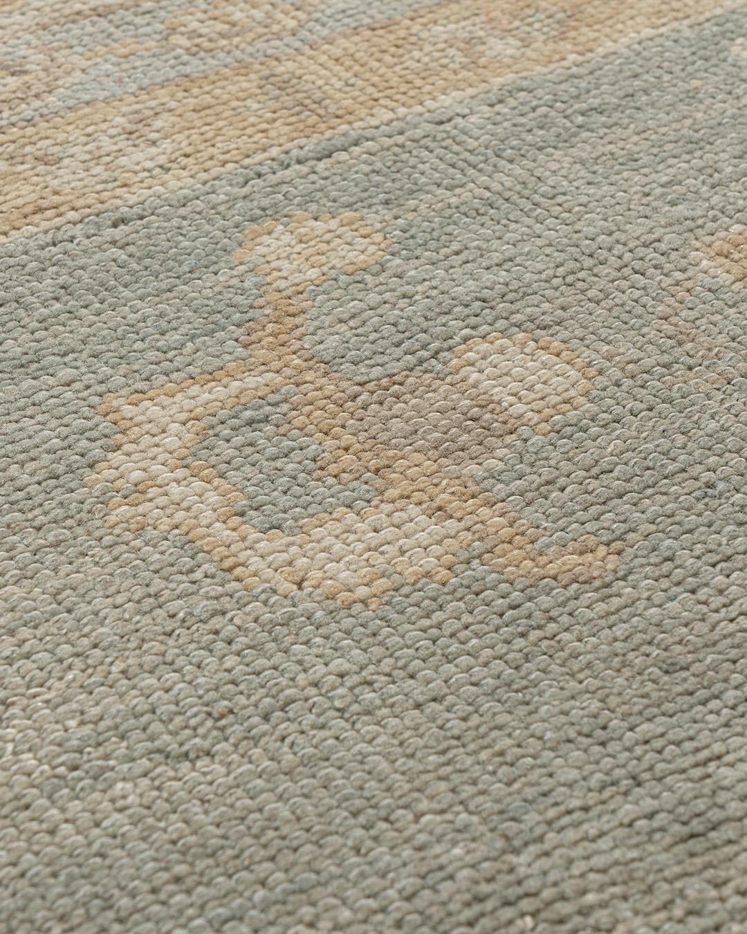 Classic Blue Style Oushak Tapis noué à la main 9' x 11' en vente 3