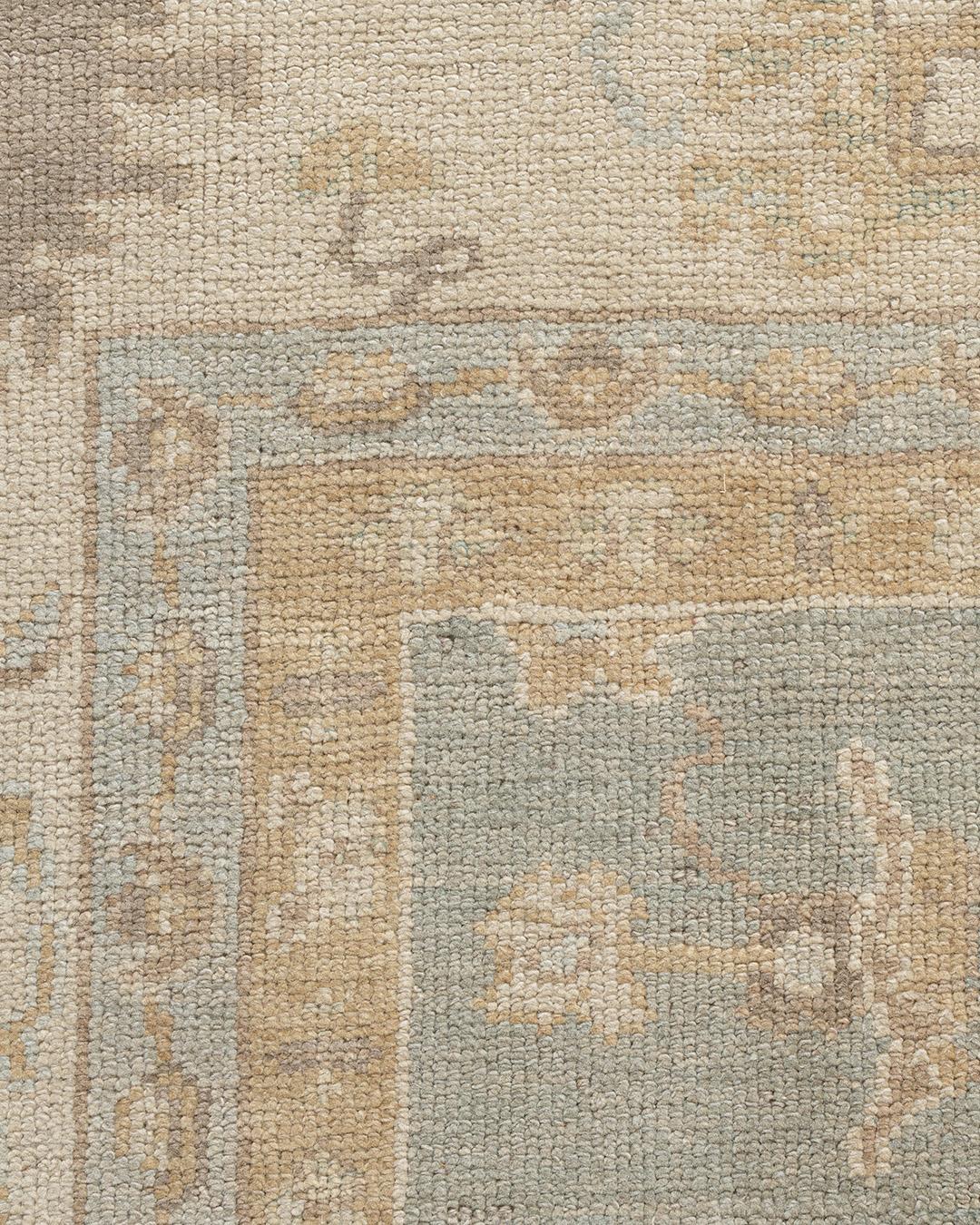 Tissé à la main Classic Blue Style Oushak Tapis noué à la main 9' x 11' en vente