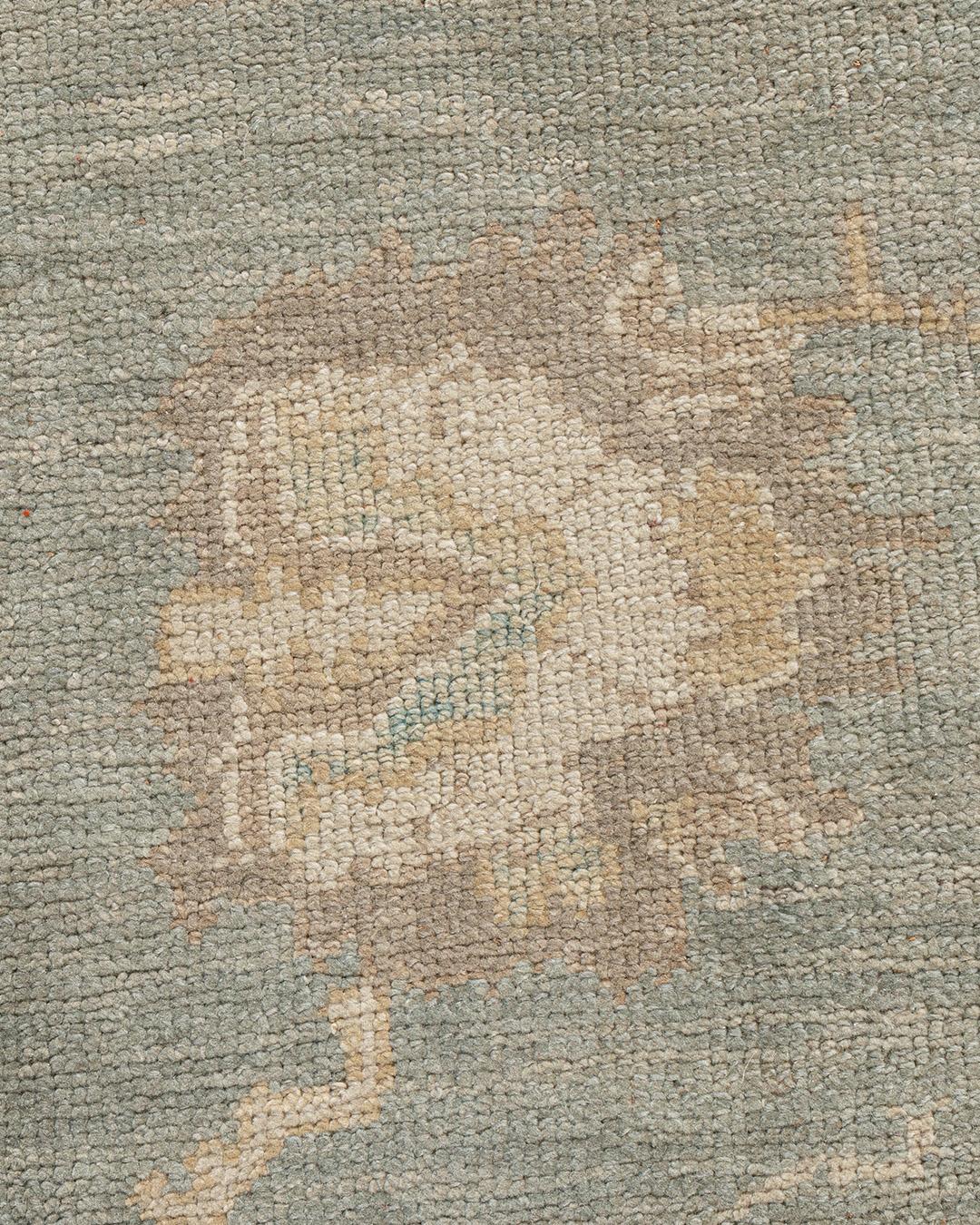 XXIe siècle et contemporain Classic Blue Style Oushak Tapis noué à la main 9' x 11' en vente