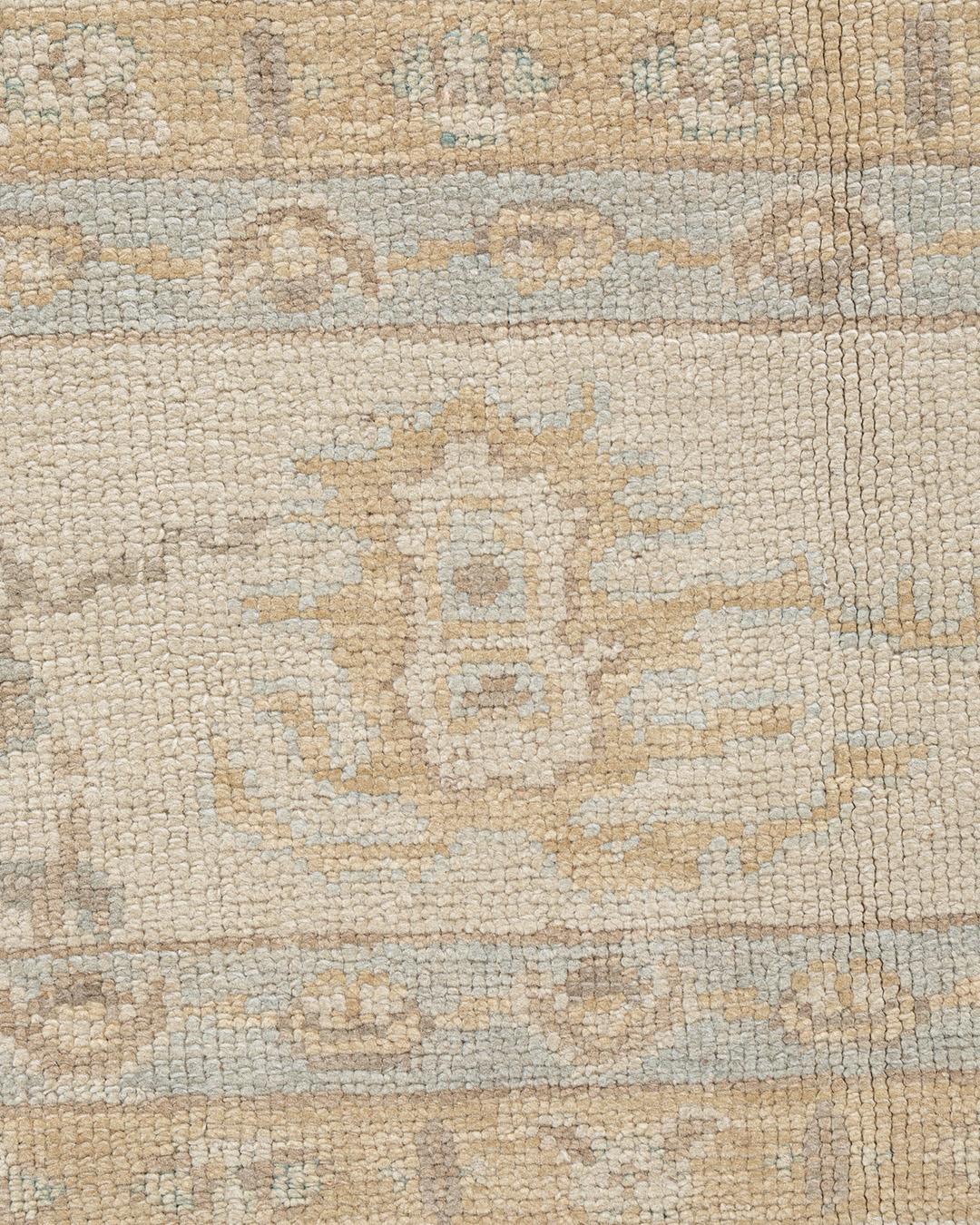 Laine Classic Blue Style Oushak Tapis noué à la main 9' x 11' en vente