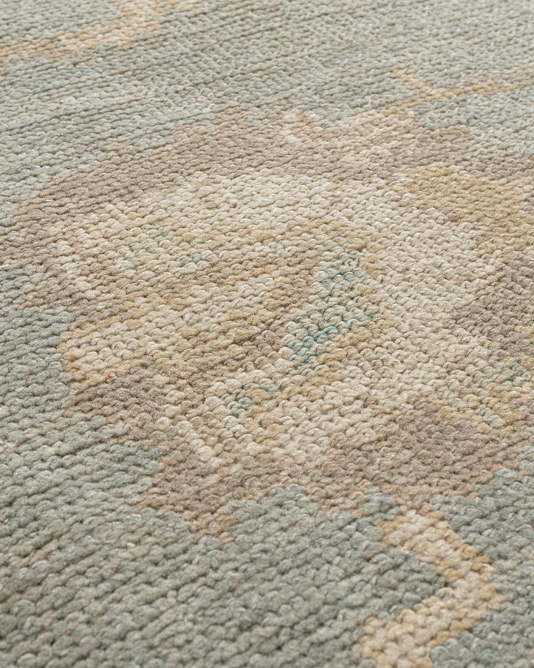 Classic Blue Style Oushak Tapis noué à la main 9' x 11' en vente 1