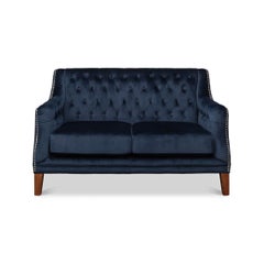 Poltrona classica in velluto blu