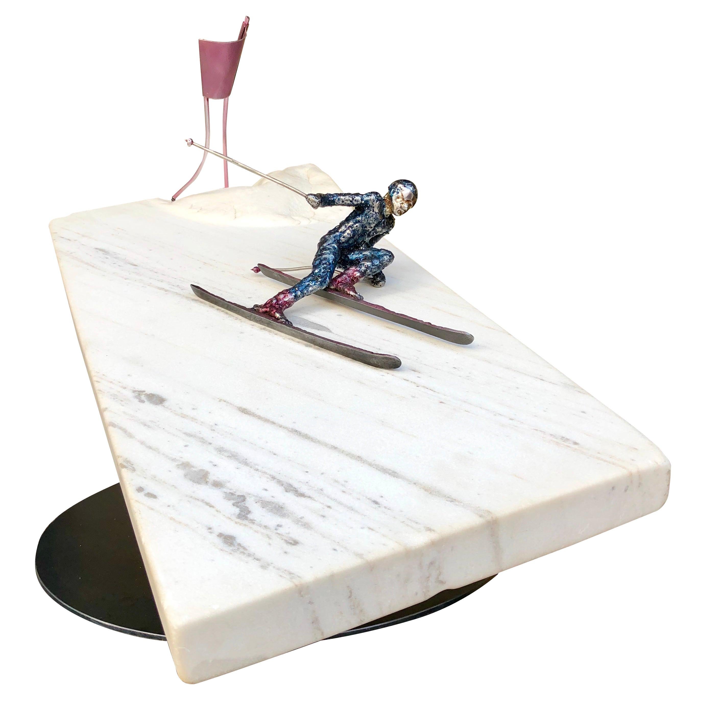 "Classic Bode Style" Ski Racing Sculpture by Ricky Sutphin