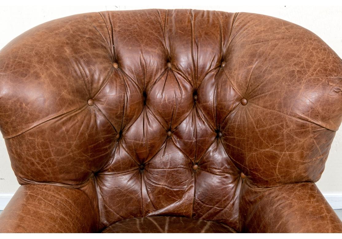 Classic Bomber Jacket Leather Club Chair For Sale 6
