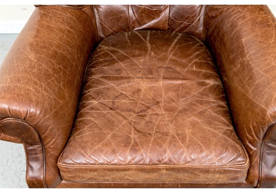 Classic Bomber Jacket Leather Club Chair For Sale 9