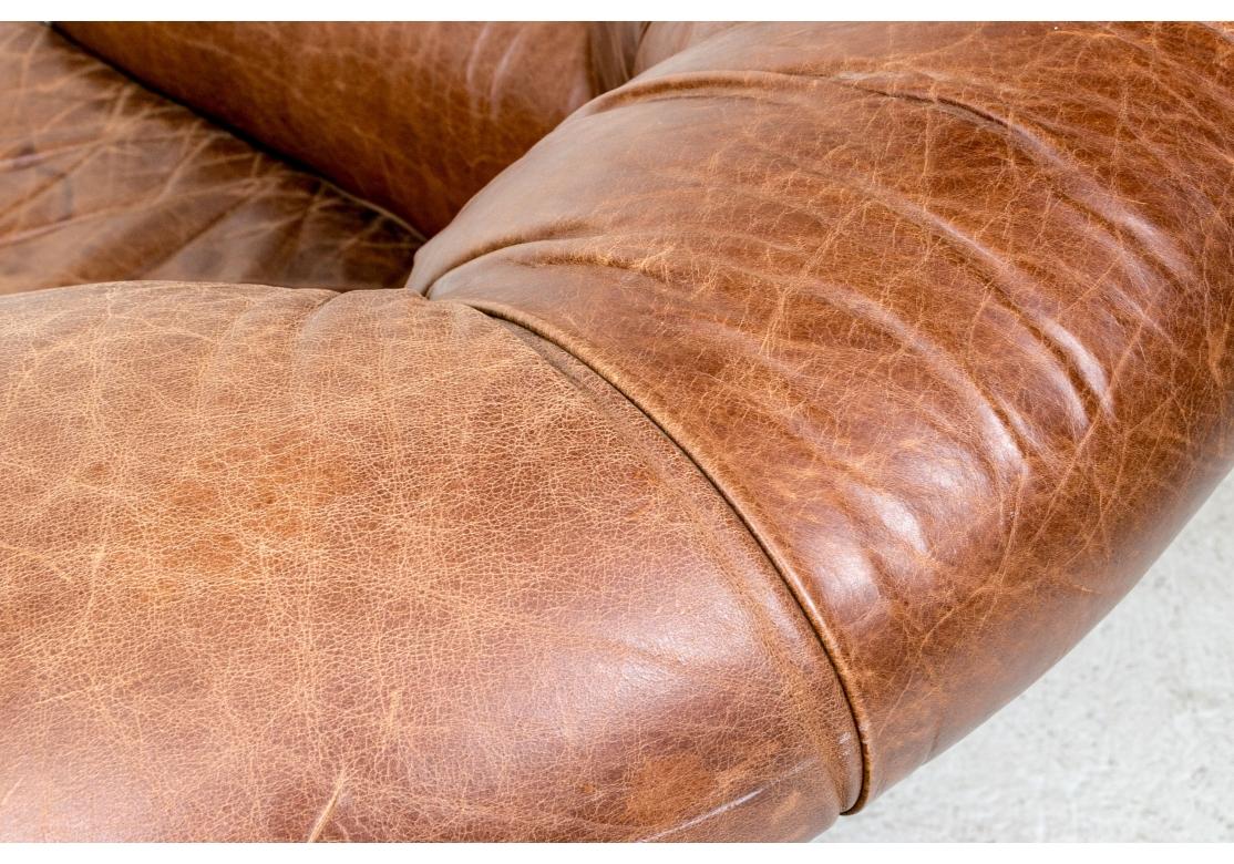 Classic Bomber Jacket Leather Club Chair For Sale 10