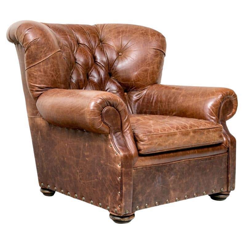 Jacket Chair Classic Bomber Jacket Leather Club Chair For Sale at 1stDibs