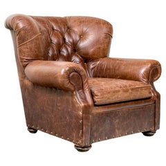 Classic Bomber Jacket Leather Club Chair
